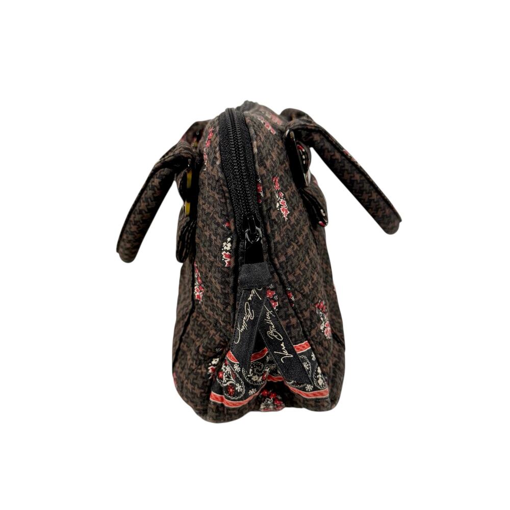 Vera Bradley Women's Brown Houndstooth & Floral Lucy Handbag & Wallet Retired - Picture 4 of 13